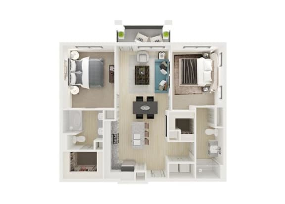 2 bed 2 bath floor plan B at Legacy at Cibolo, Boerne