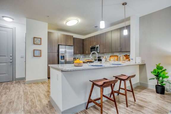 Artistic Finished Dining Room at The Mark at Huebner Oaks, Texas 78230