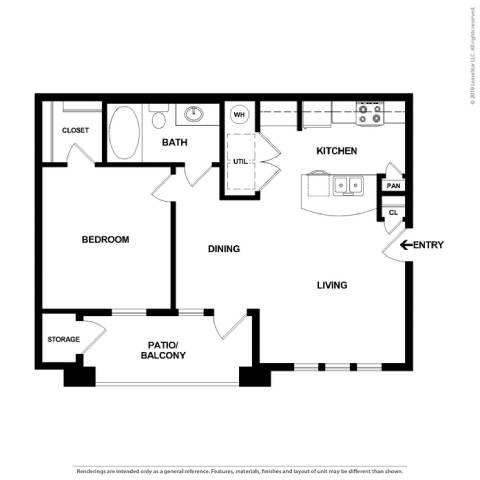 1 bed 1 bath L at Platinum Castle Hills, Lewisville, Texas