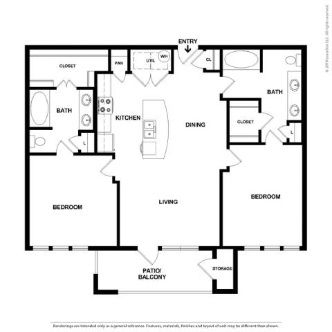 2 bed 2 bath D at Platinum Castle Hills, Lewisville, Texas