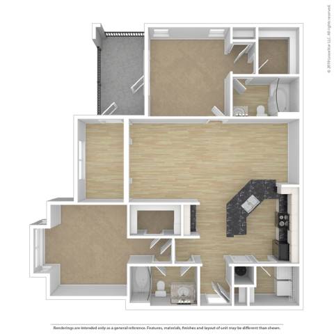 2 bed 2 bath E Chestnut Oak Floor Plan at Sterling Creek, Georgia