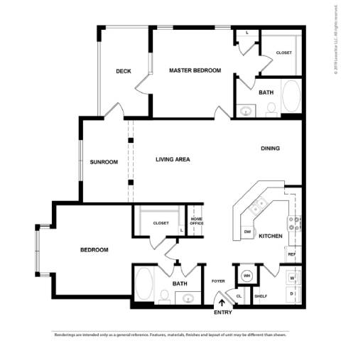 2 bed 2 bath D Chestnut Oak Floor Plan at Sterling Creek, Richmond Hill