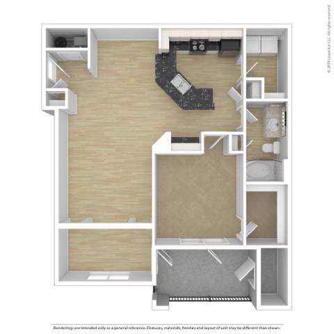 1 bed 1 bath A Cypress Floor Plan at Sterling Creek, Georgia