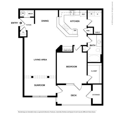 1 bed 1 bath Cypress Floor Plan at Sterling Creek, Richmond Hill