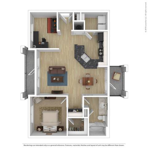 1 bed 1 bath C Magnolia Floor Plan at Sterling Creek, Richmond Hill, GA