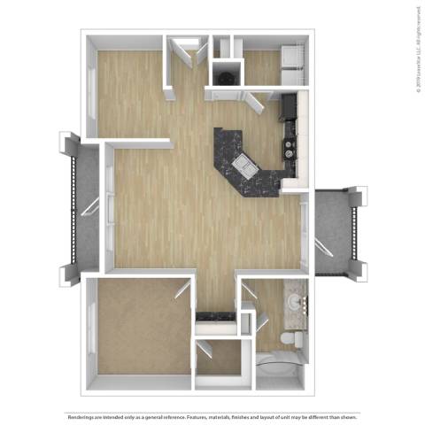 1 bed 1 bath Magnolia Floor Plan at Sterling Creek, Richmond Hill, Georgia