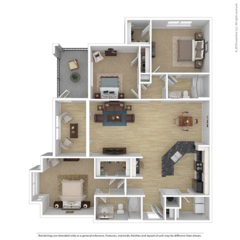 3 bed 2 bath C Sycamore Floor Plan at Sterling Creek, Richmond Hill, 31324