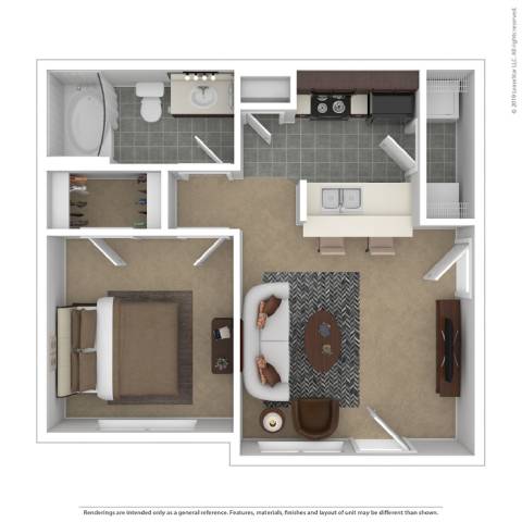 A1.1 Floor Plan A1.1 Floor Plan at Spring Creek Apartments, Crestview Florida