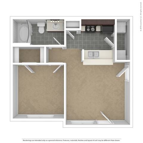 A1 Floor Plan A1 Floor Plan at Spring Creek Apartments, Crestview, 32536