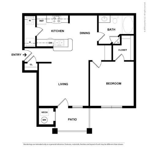 A2.3 Floor Plan at Spring Creek Apartments, Crestview, FL 32536