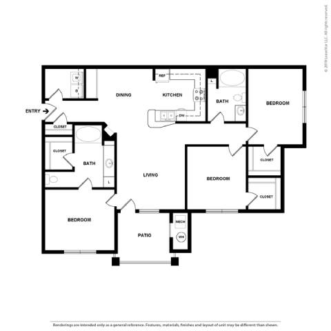 C1.2 Floor Plan C1.2 Floor Plan at Spring Creek Apartments, Crestview, FL