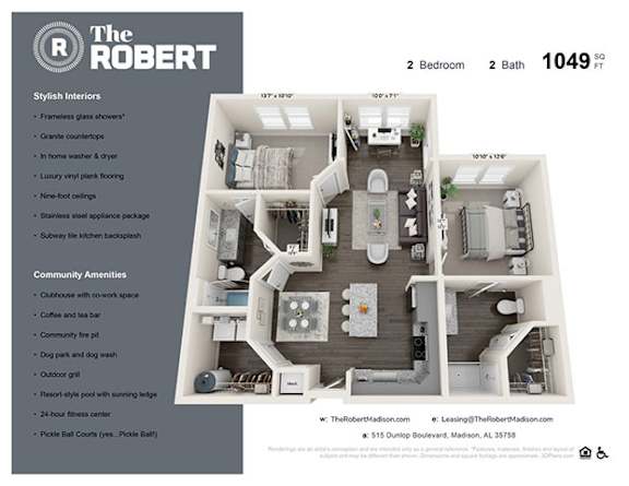 2BS Floor Plan Alabama