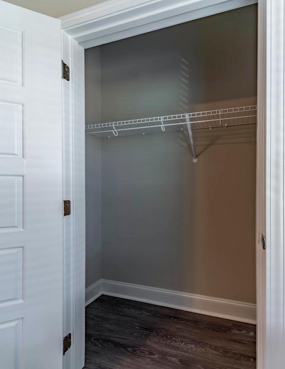 Closet with shelves at Arrowood Farms, Clarksville, TN