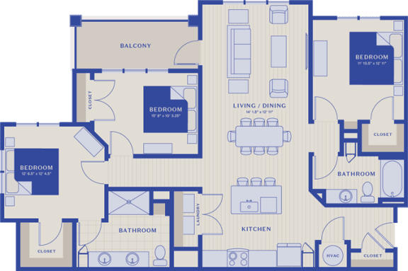 3 bed 2 bath flock floor plan 3 bed 2 bath flock floor plan at Bellary Flats Apartments, Summerville , SC