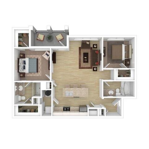 2 bed 2 bath C  at Citadel at Westpointe, Texas, 78251