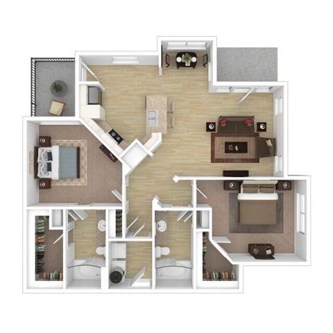 2 bed 2 bath D  at Citadel at Westpointe, San Antonio, Texas