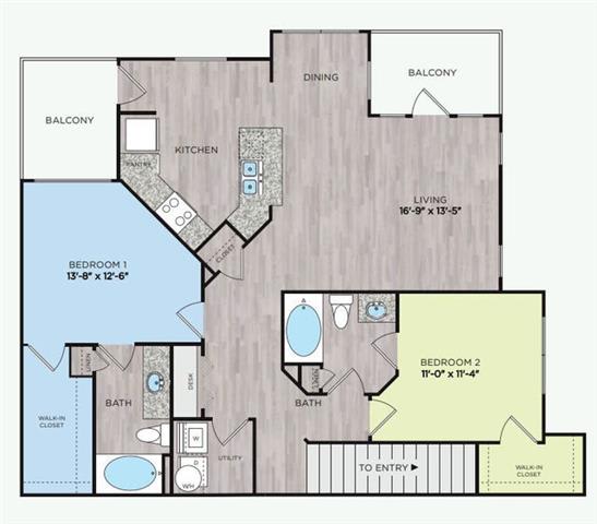 2 bed 2 bath E  at Citadel at Westpointe, San Antonio