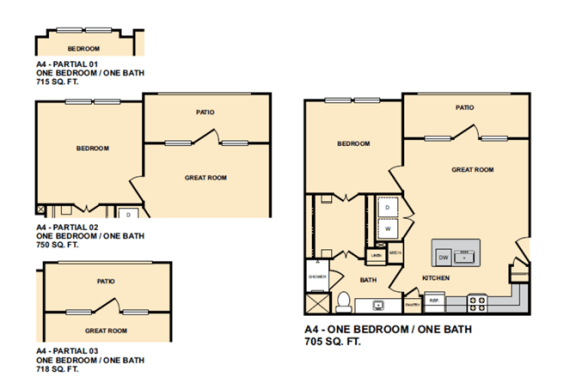 A41 Bedroom Floor Plan at Edge and Stone, San Antonio, 78260