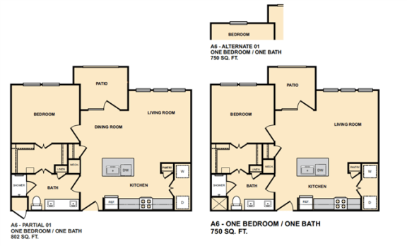 A6 Floor Plan  at Edge and Stone, Texas, 78260