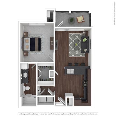 A2 Floor Plan at Legacy Flats, San Antonio, TX