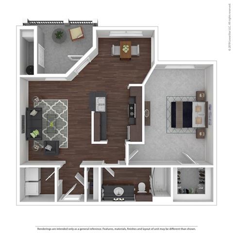 A3 Floor Plan at Legacy Flats, San Antonio Texas