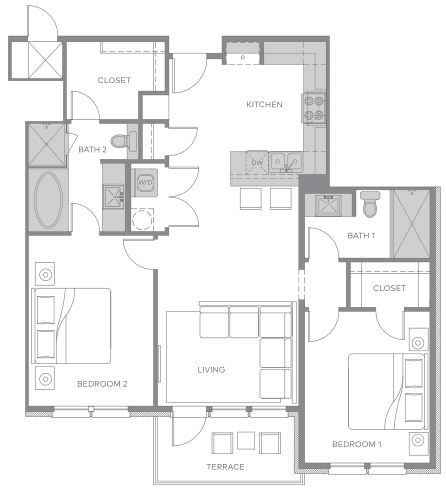 a floor plan of a house with an open floor plan