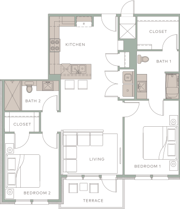 a floor plan of a house with bedrooms and baths and a staircase