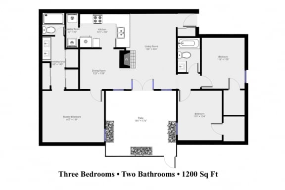 the floor plan of two bathrooms 1300 sq ft