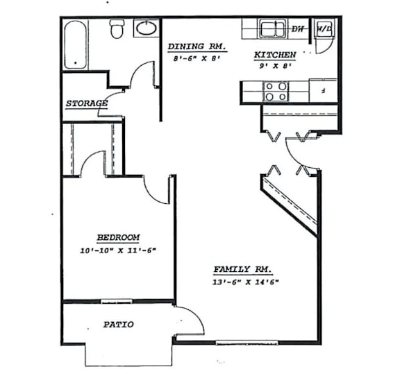 a floor plan of a house with a combination of bedrooms and baths