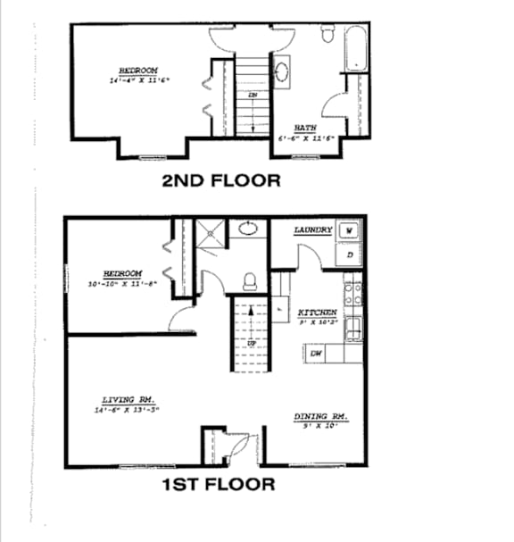 floor plan of the first and second floor of a house