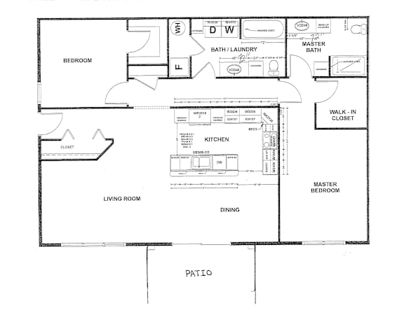 a floor plan of a house with bedrooms and a living room