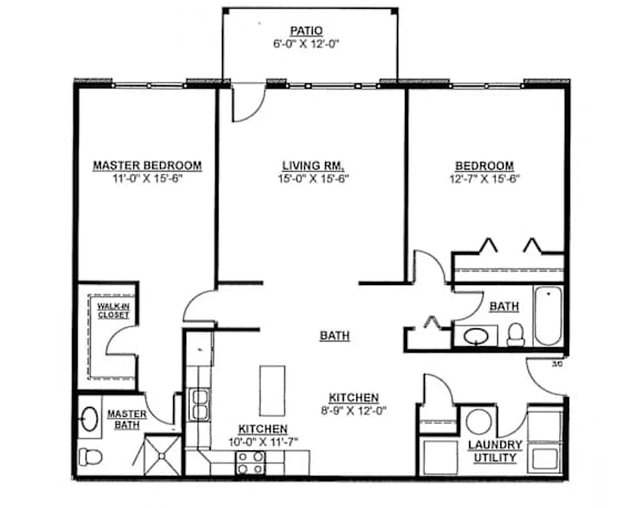 floor plan of the second floor of a house with bedrooms and baths