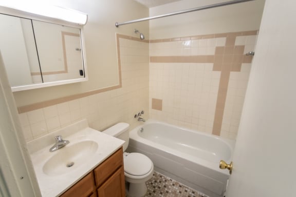 bathroom in the 722 square foot at Aspen Village, Ohio, 45238