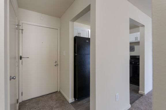 This is a photo of the entryway in the 543 square foot B-style, 1 bedroom, 1 bath apartment at Blue Grass Manor Apartments in Erlanger, KY.