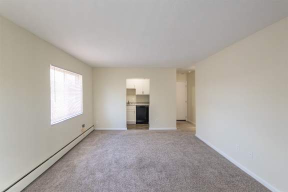 This is a photo of the living room in the 543 square foot B-style, 1 bedroom, 1 bath apartment at Blue Grass Manor Apartments in Erlanger, KY.