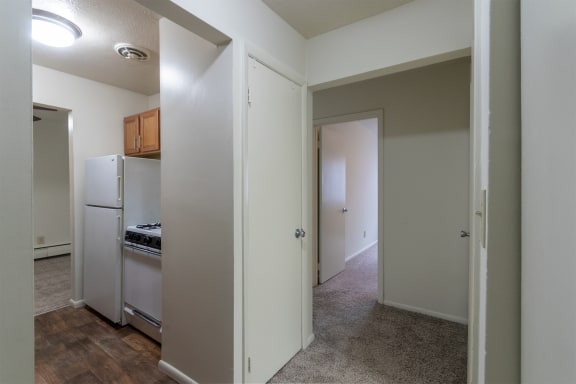 This is a photo of the entryway in the 705 square foot, 1 bedroom, 1 bath apartment at Blue Grass Manor Apartments in Erlanger, KY.