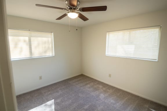 This is a photo of the second bedroom in the 899 square foot, 2 bedroom, 1 and a half bath apartment at Blue Grass Manor Apartments in Erlanger, KY.