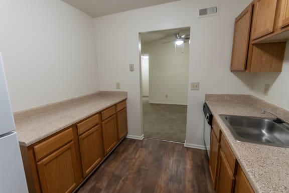 This is a photo of the kitchen in the 938 square foot , 2 bedroom, 2 bath apartment at Blue Grass Manor Apartments in Erlanger, KY
