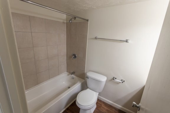 This is a photo of the bathroom in the 938 square foot , 2 bedroom, 2 bath apartment at Blue Grass Manor Apartments in Erlanger, KY
