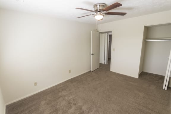 This is a photo of the second bedroom in the 652 square foot, 1 bedroom, 1 bath B-style apartment at Blue Grass Manor Apartments in Erlanger, KY.