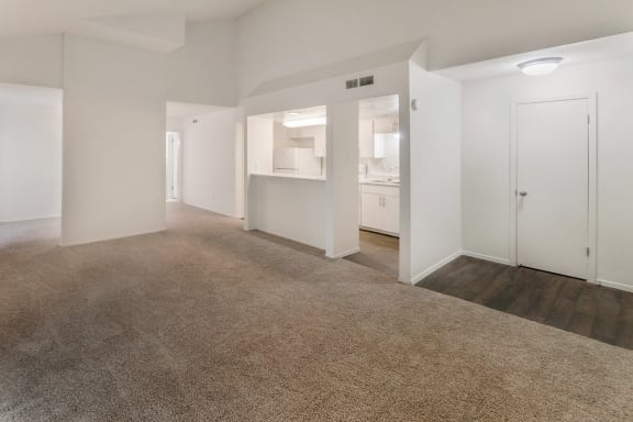 living room of the 1007 square foot 2 bedroom, 2 bathroom apartment at The Biltmore, Dallas, TX, 75231