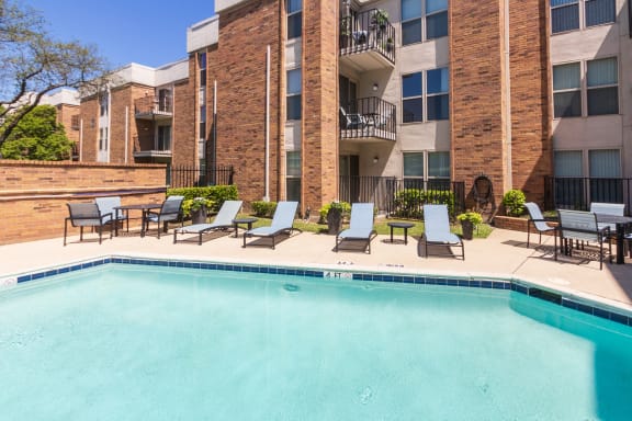 This is a photo of the secondary pool area at Cambridge Court Apartments in Dallas, TX.