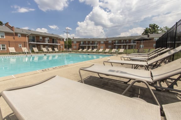 This is a photo of the pool area at Compton Lake Apartments in Mt. Healthy, OH.