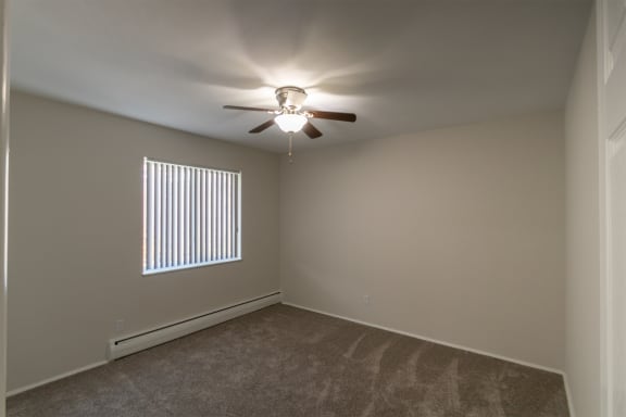 This is a photo of the second bedroom of the 1004 square foot, 2 bedroom/1 bath Townhome with stackable washer/dryer floor plan at Colonial Ridge Apartments in the Pleasant Ridge neighborhood of Cincinnati, OH.