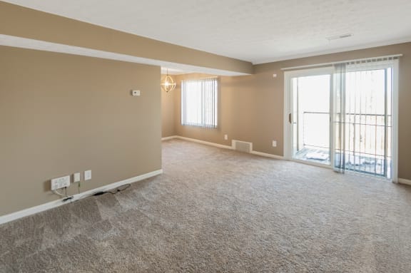 This is a photo of the living room of an upgraded 650 square foot, 1 bedroom apartment at Deer Hill Apartments in Cincinnati, OH.