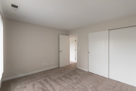 This is a photo of the second bedroom in an upgraded 950 square foot, 2 bedroom apartment at Deer Hill Apartments in Cincinnati, OH.