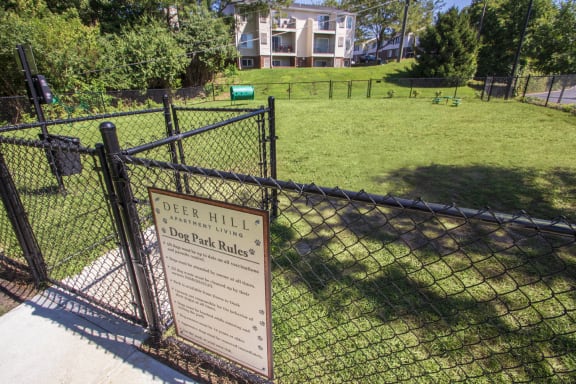 This is a picture of the dog park at Deer Hill Apartments in Cincinnati, Ohio.