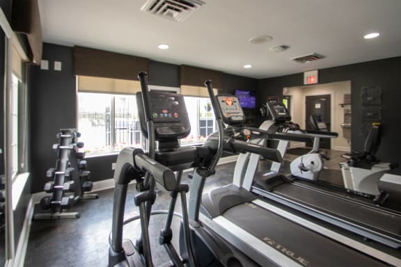 This is a photo of the fitness center at Deer Hill Apartments in Cincinnati Ohio.
