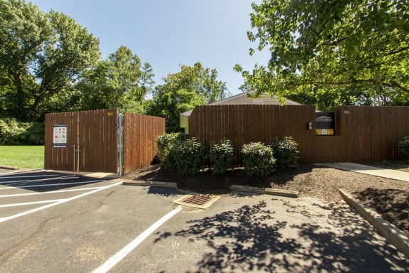 This is a photo of the recycling area at Deer Hill Apartments in Cincinnati, Ohio.