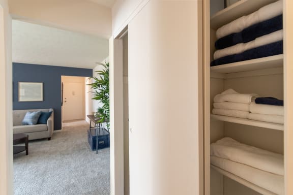 hall storage/linen closet at Fairfield Pointe, Ohio, 45014